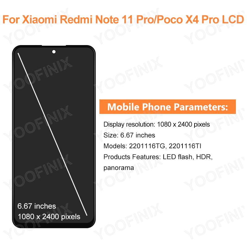 Écran LCD AMOLED Tactile Pour Xiaomi Redmi Note 11 Pro / Pro+ / Poco X4 Pro - OEM Neuf