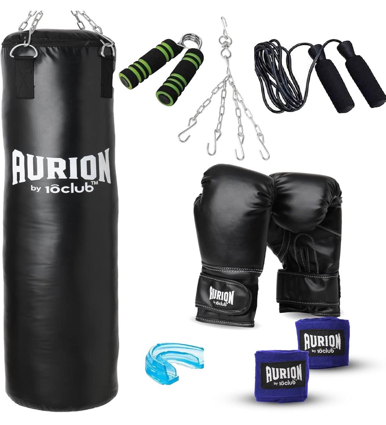 Aurion by 10Club Unfilled Feet Boxing Punching Bag Combo with