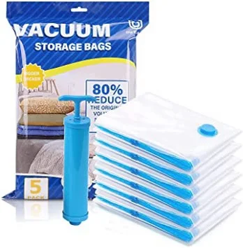 Mainstays Multipurpose Vacuum Storage Bag Set, 5 Pieces 