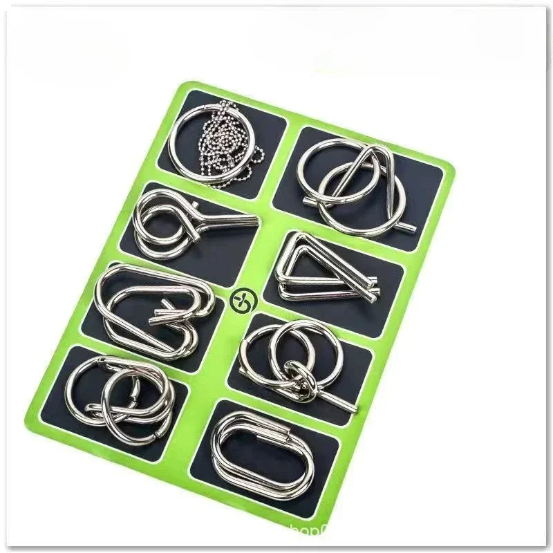 Chinese Metal Ring Puzzle Brain Teaser IQ Game for Family Adults Kids ...