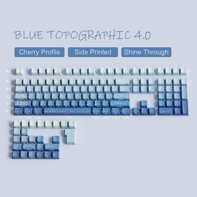 Contour 4.0 Side Engraved Keycap PBT Translucent 97 Key Gaming ...