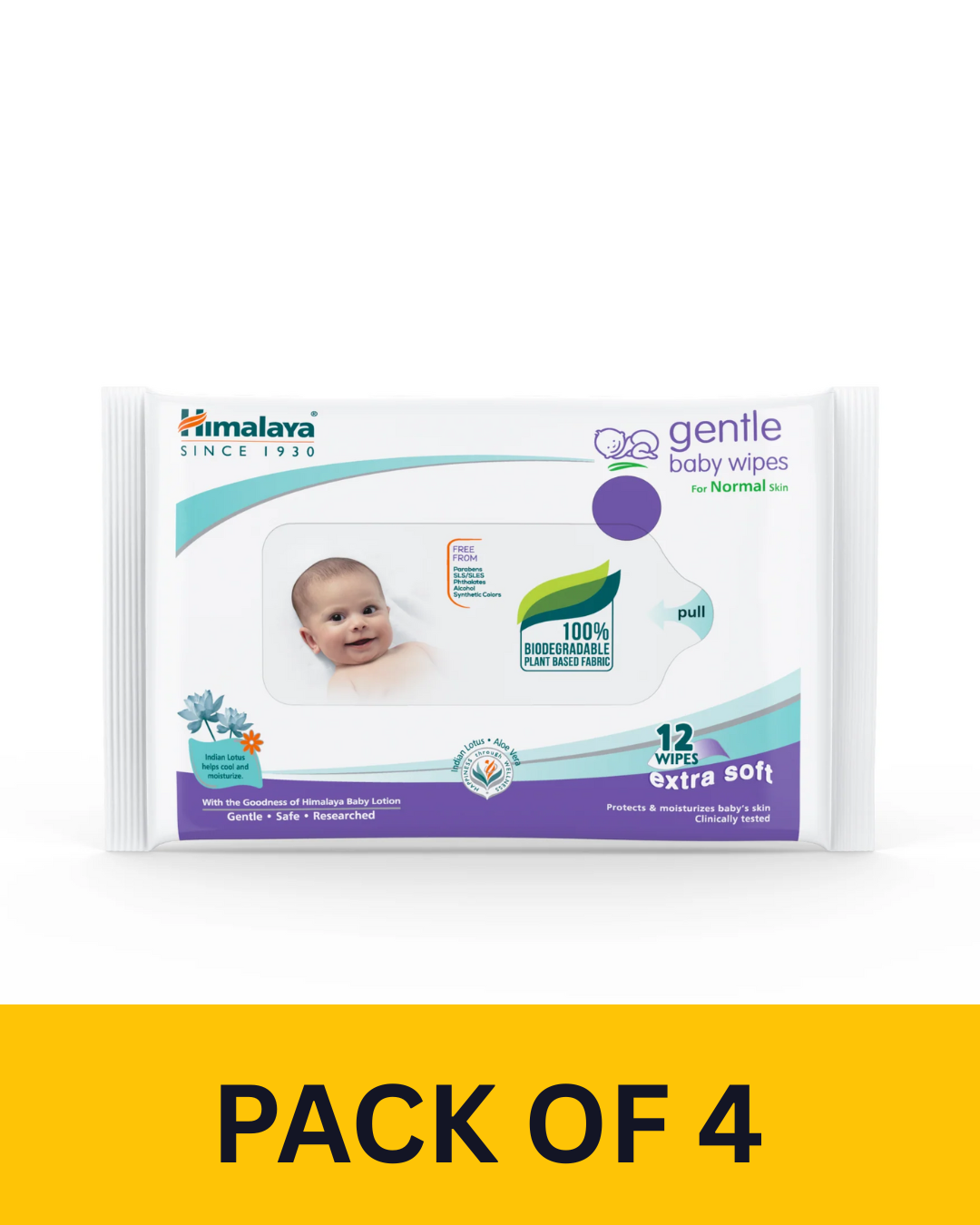 Himalaya Gentle Baby Wipes (12 Pieces) pack of