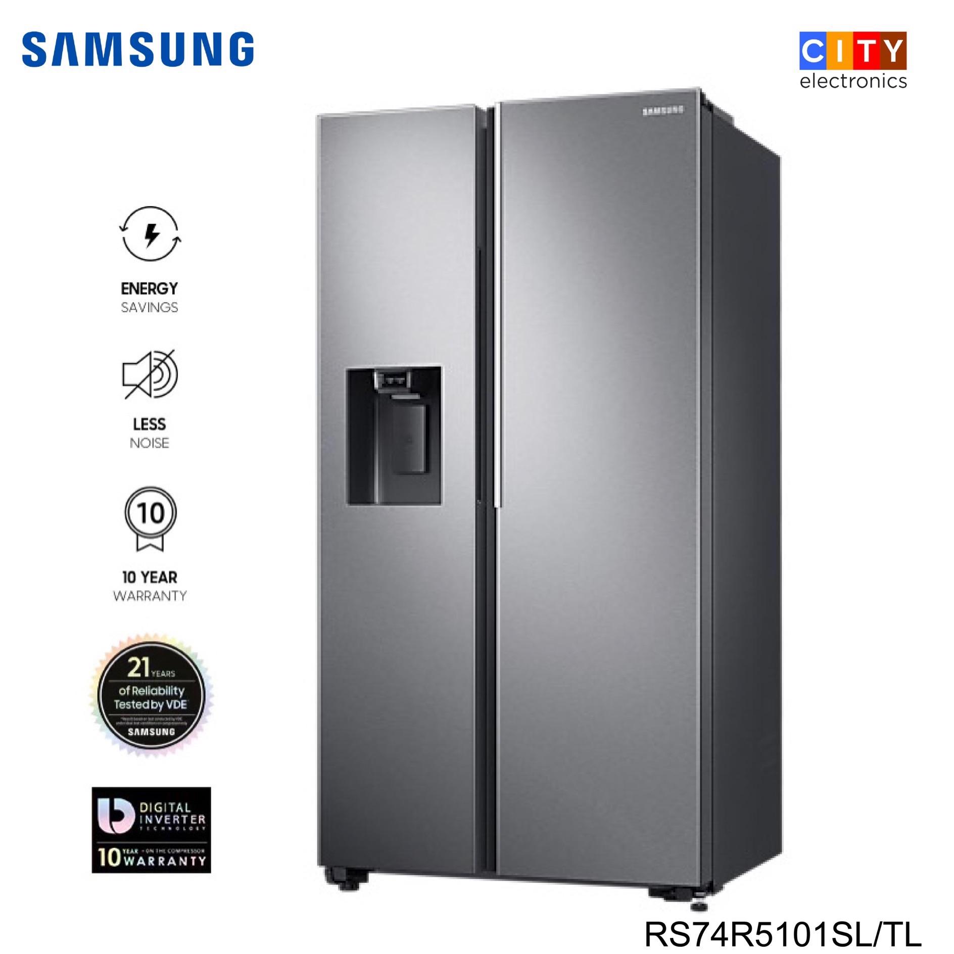 samsung 676l side by side refrigerator rs74r5101sl silver