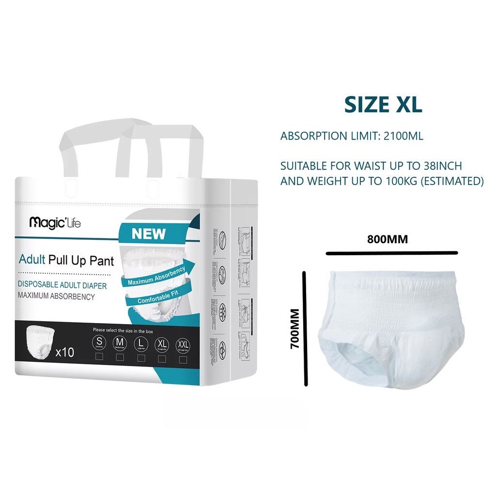 Magic Moon Reusable adult diaper & Plastic Pants, Washable adult