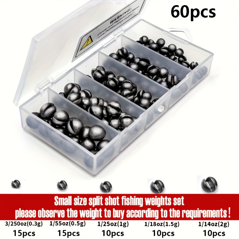 Shot Sinker Size Size Split Shot Weight 60/120pcs Fishing Weights