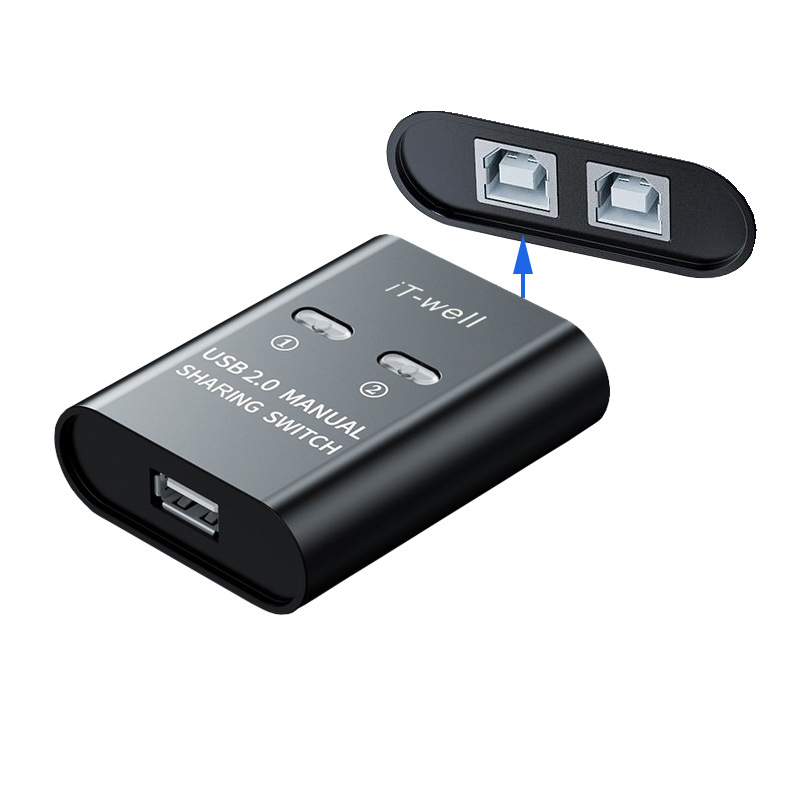 USB Printer Switch HUB 2 Port Printing Switcher Box 2 Input 1 Output ...