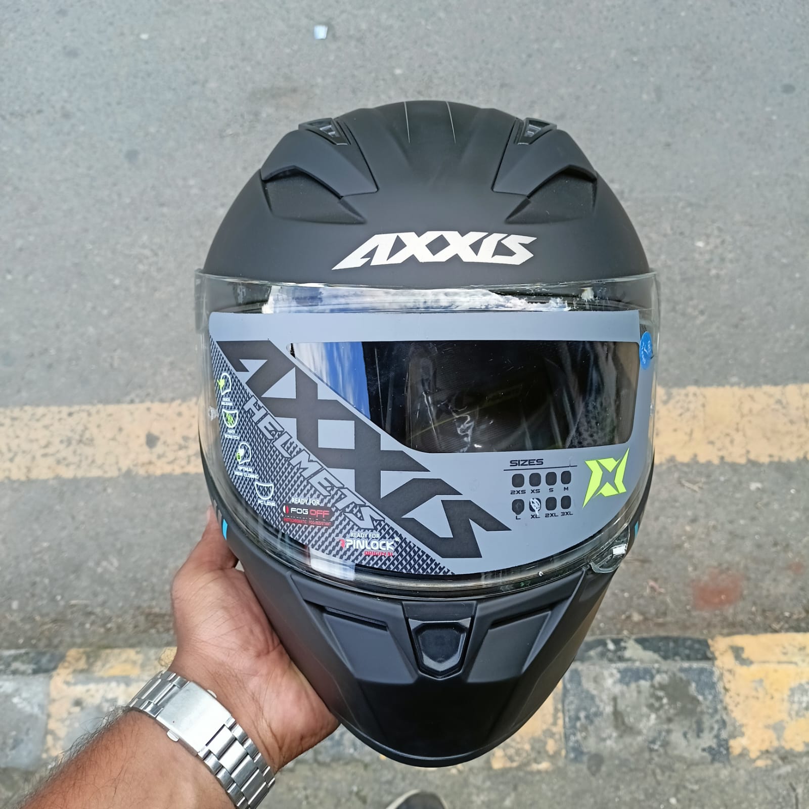 Hjälm Axxis Square Solid Mattsvart XS-XL