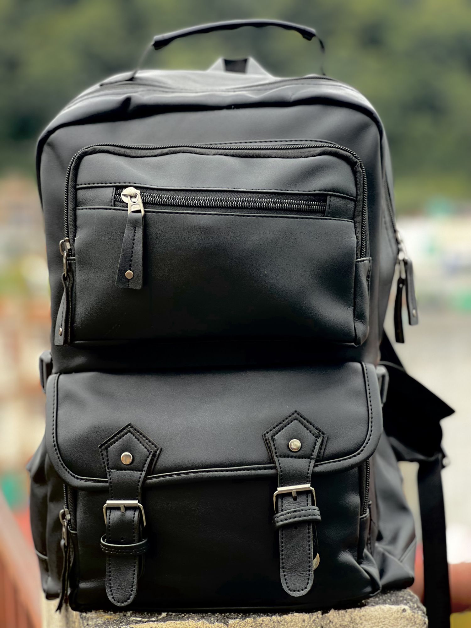 Black leather school bag online