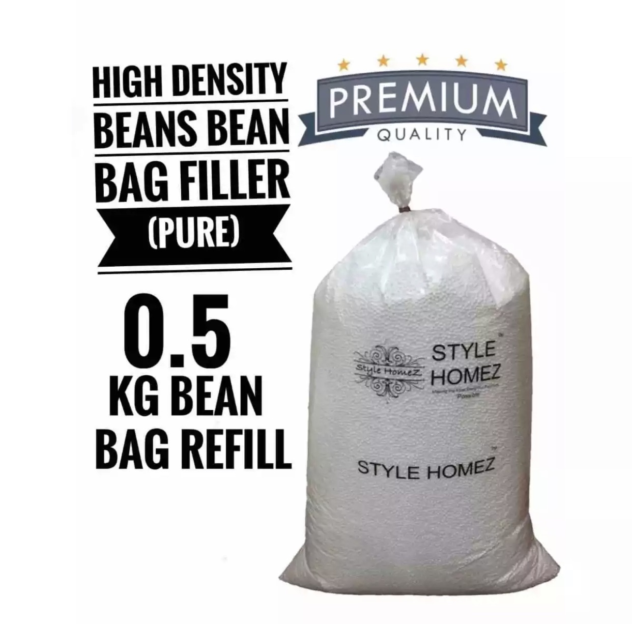 Premium Quality 0.5 Kg Bean Bag Refill/Filler