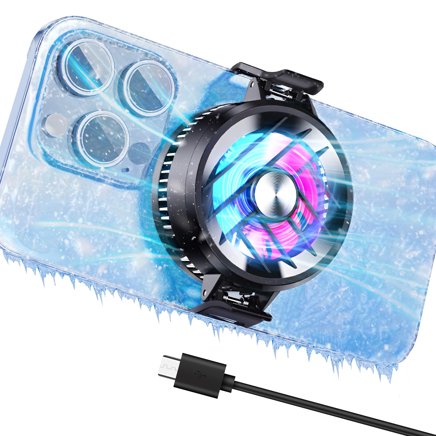 Mobile Phone Cooler | Dual Cooling Modes | Compatible with iPhone & Android Devices