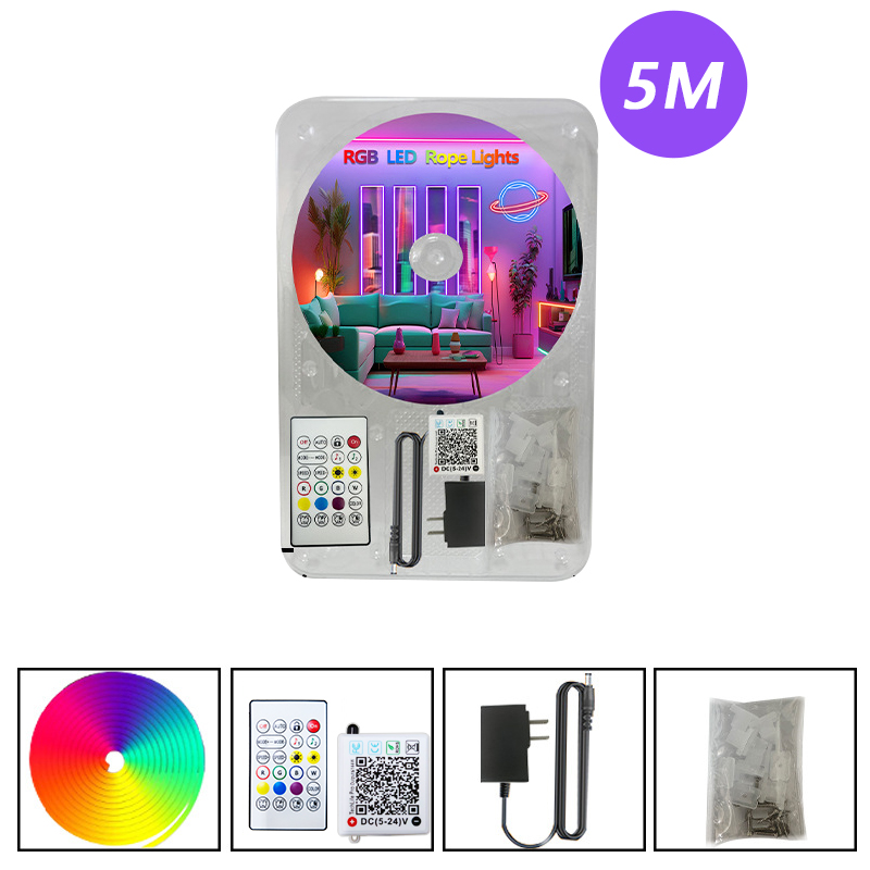 24v Rope Rgb Controller DC24V RGB LED Neon Rope Lights Color Change Music Sync App Control 10M ...