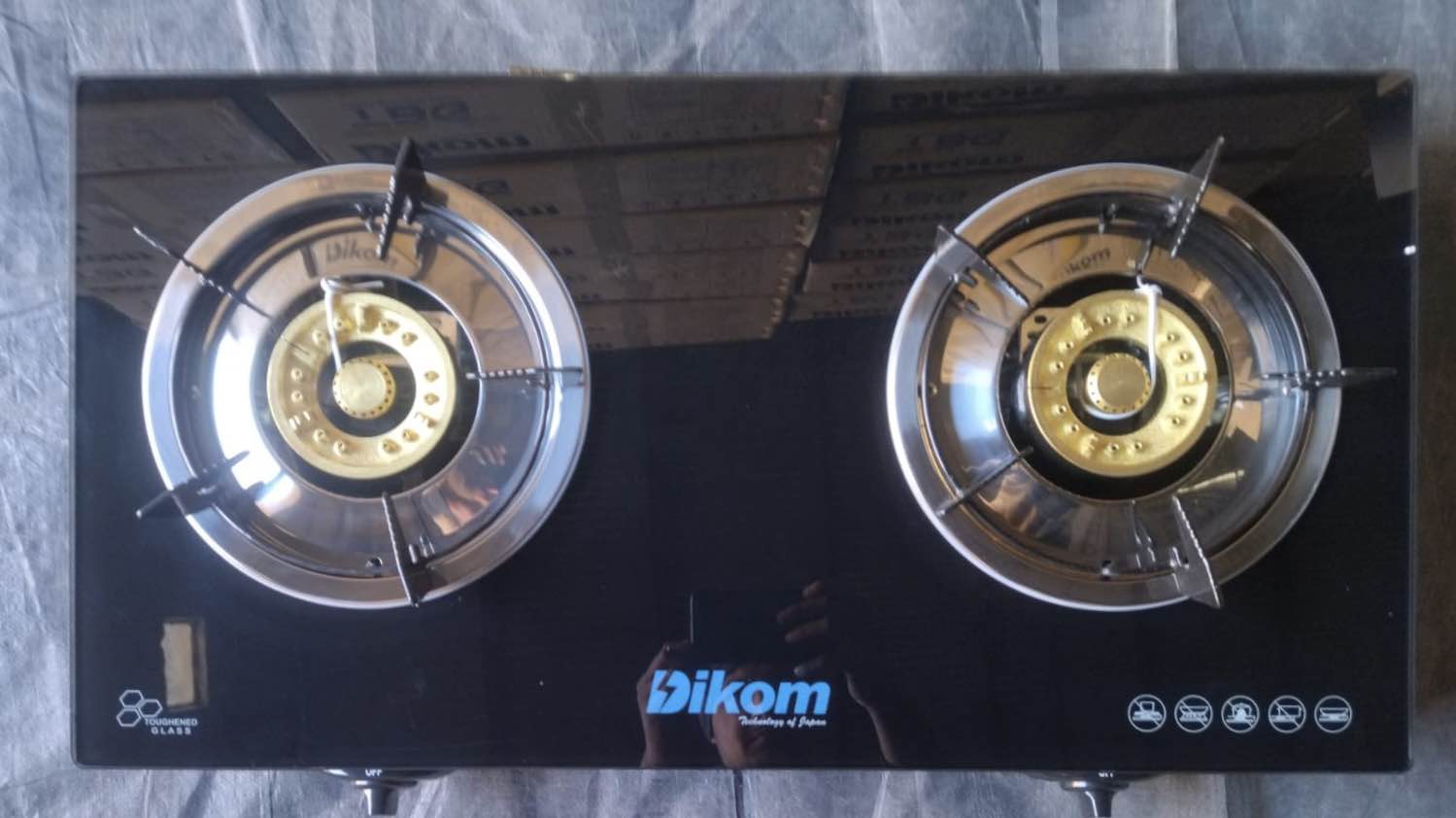 Dikom 2 Burners Glass Top Gas Stove