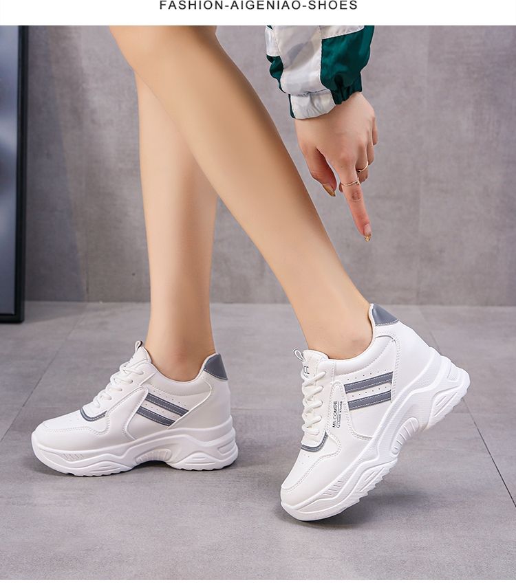 2024 Autumn Women Chunky Sneakers Breathable Mesh Casual Sports Shoes 10 CM  Wedge Heels Platform Trainers Chaussures Femme White - AliExpress