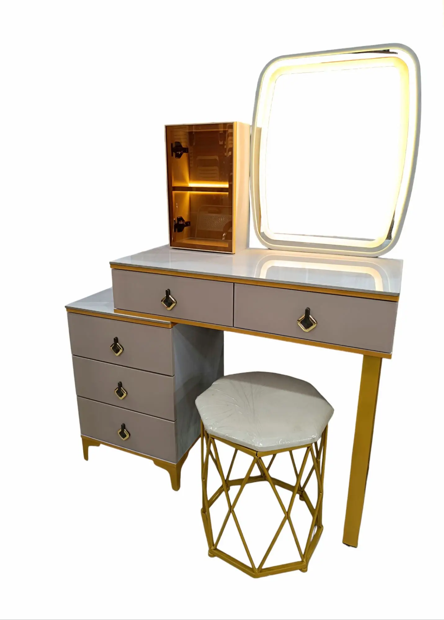 Wooden Modern Dressing Table With Fancy Elegant Chair Stock Photo, Picture  and Royalty Free Image. Image 48604618.