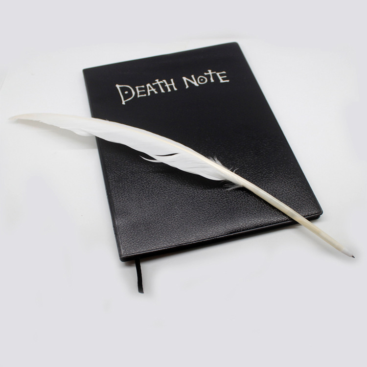 Death Notepad Anime Death Note Notebook Set Leather Journal and Feather Pen Animation ...
