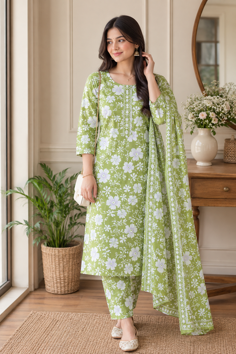 Daily Wear Cotton Kurti Set/ Kurta Set for Women