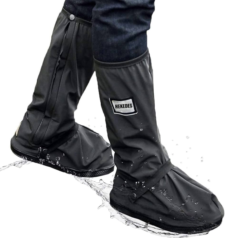 Foldable Waterproof Rain Boot Shoe Cover | Zipper Closure | Non-Slip Sole | Reflective Strip