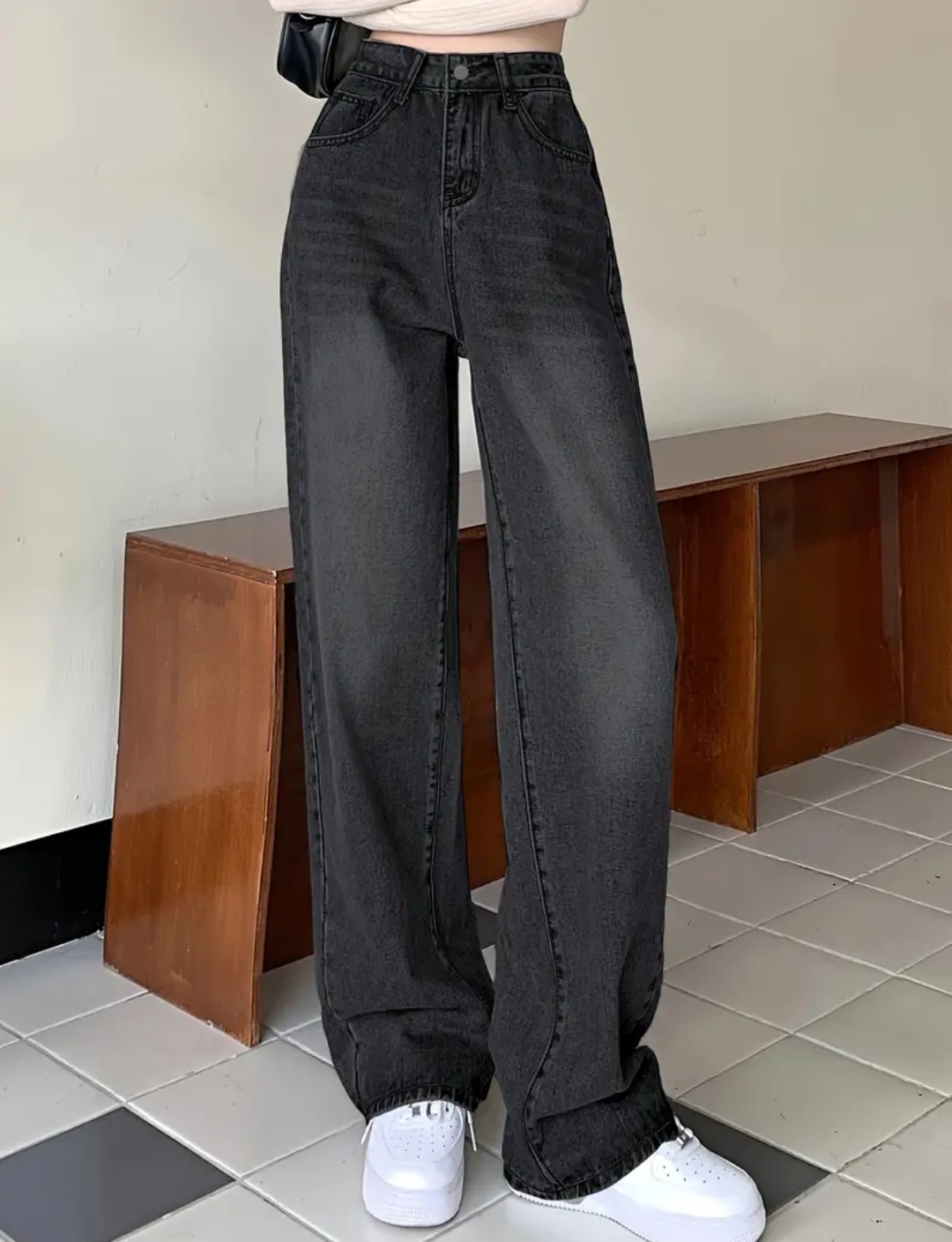 Vintage High Waist Wide Leg Jeans For Women