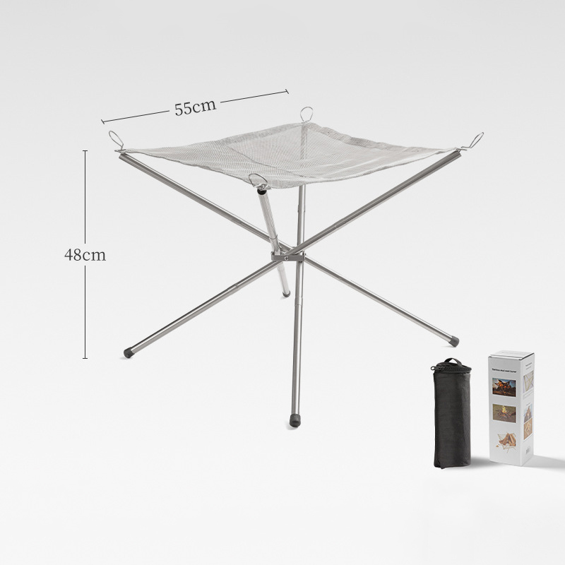 Bonefire Rack Outdoor BBQ Bonfire Rack Portable Camping Fire Pit Grill Stainless ...