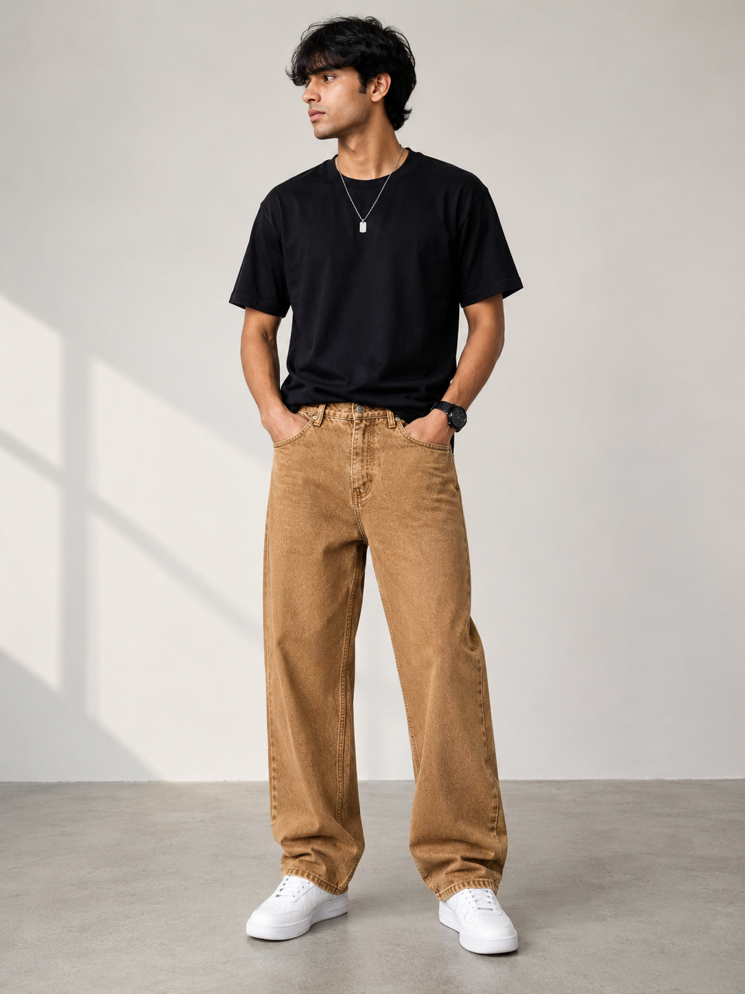 Baggy Full Length  Jeans Pant For Men| Loose Baggy Black Pant For Men