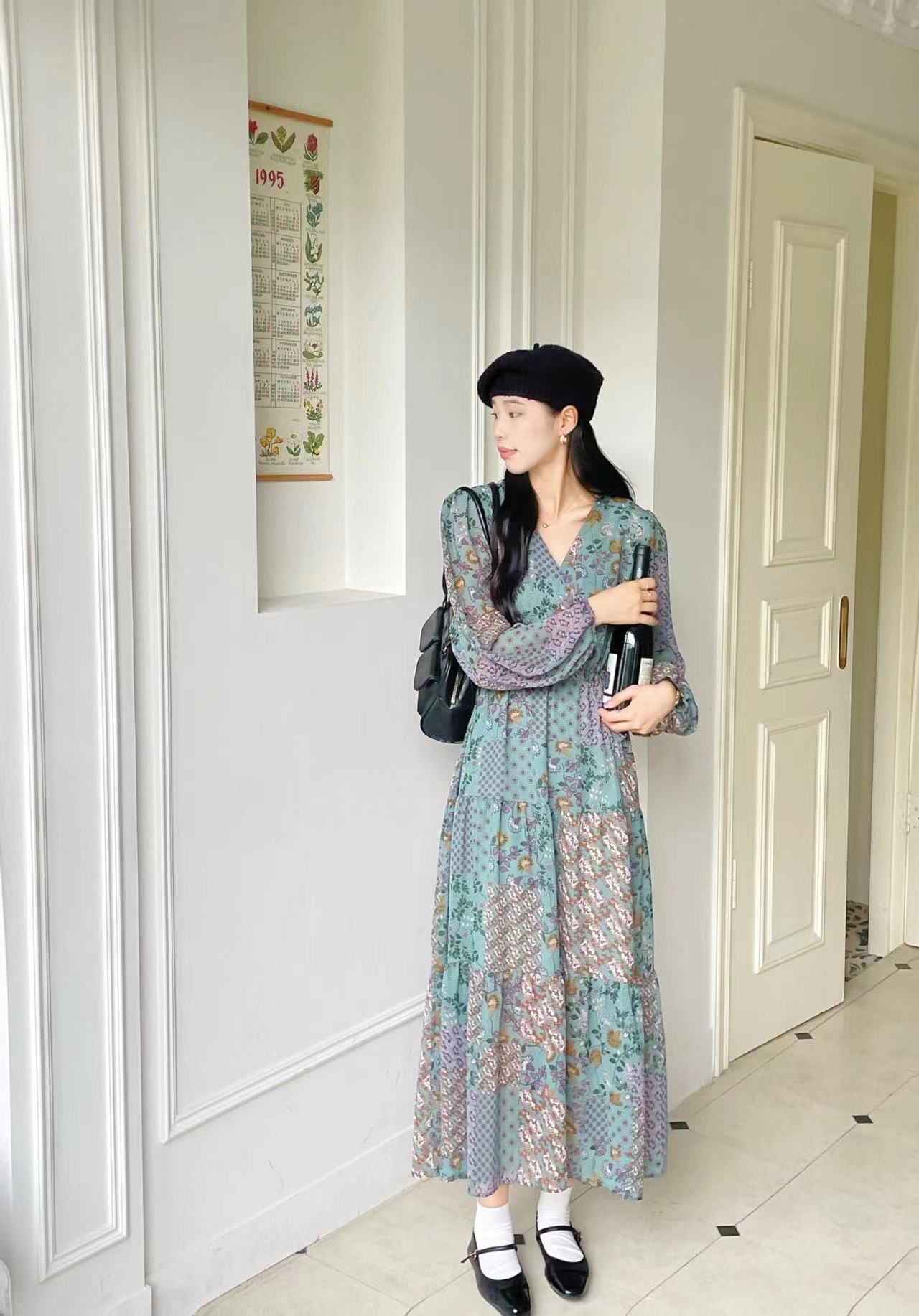 maxi dress in nepal Nepal Printed Maxi Dress - Royal
