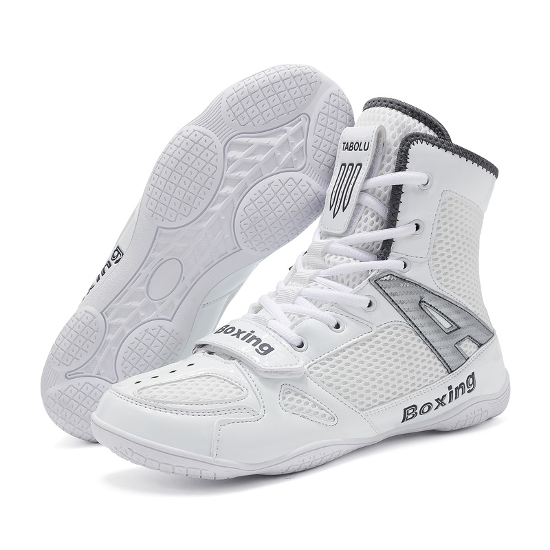 Wrestling Shoes Men 2025 High Top Professional Breathable Mesh Boxing Shoes Wrestling Fighting Sanda Weightlifting Squat Shoes