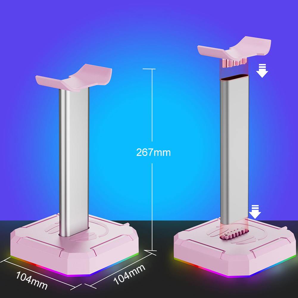 Headphone Pvc Rack Headphone Stand Holder Rack RGB Backlight Head Mounted Headphone Stand ...