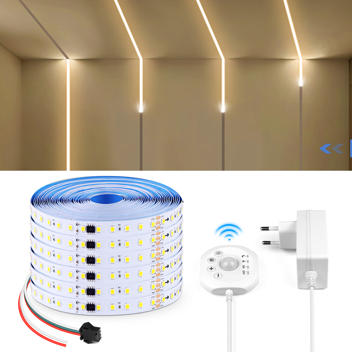 Led Strip F Track WS2811 LED Strip Ceiling Horse Race Chase Track Light 5/10M PIR Motion ...