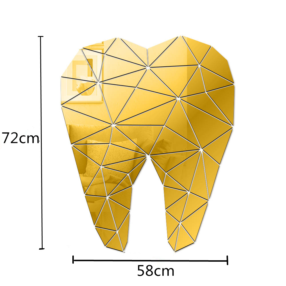 Tooth Acrylic Design 3D Acrylic Tooth Shaped Wall Sticker Mirror Wallpaper Art Aall ...