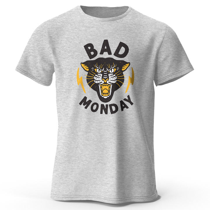 Bad Monday Print, Men's Novel Graphic Design T-shirt, Casual Comfy Summer Tees for Men's Daily ActivitiesTops Clothing
