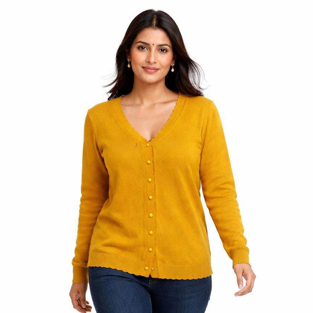 Cardigan Top For Women Summer Knit Fabric V-Neck Casual Style Multiple Colors