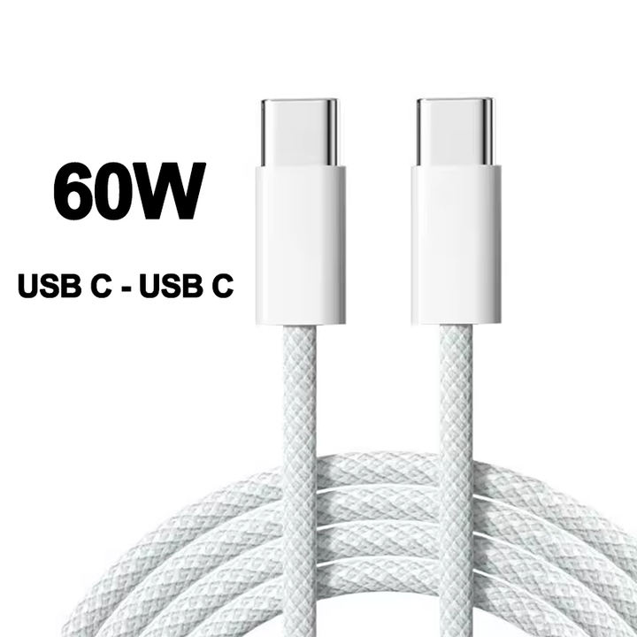 Original PD 60W USB Type C Fast Charger Cable For  iPhone 15 16 17 Pro Max   Weaving Charging Data Cord 1M 2M