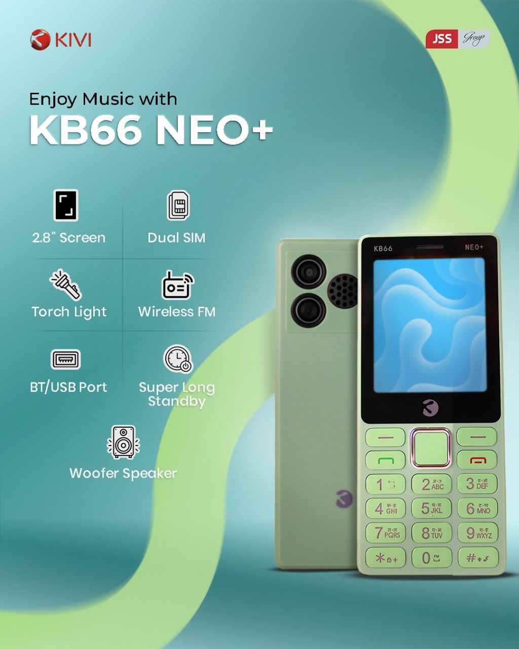 Kb66 Neo + Kivi Keypad Mobile Phone | 2.8 Inch Big Screen | 2500 Mah ...