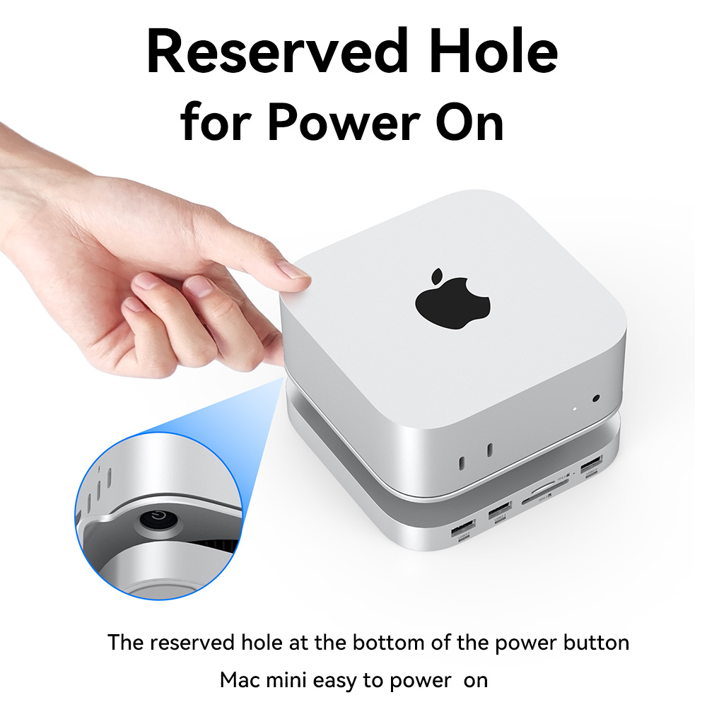 Mac mini USB C Hub with M.2 SSD Enclosure for Mac Mini M4/M4 Pro Stand ...