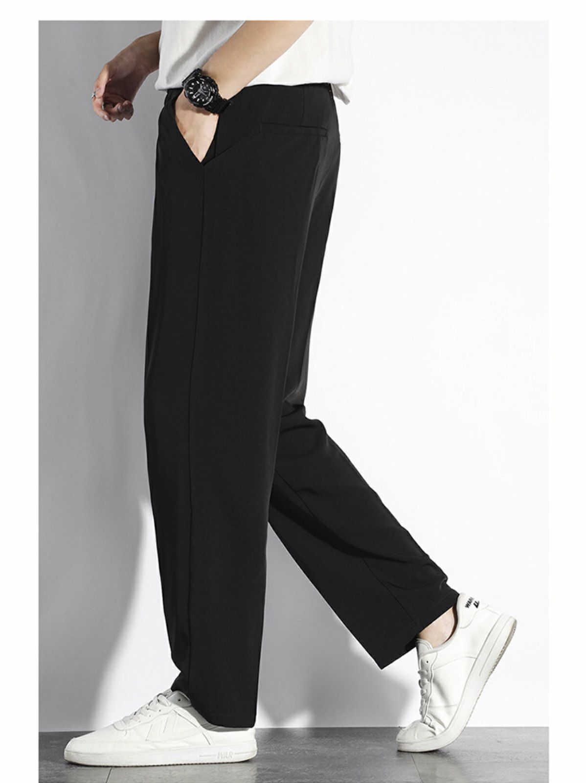 Cotton Formal Pant Down Side Zipper For Men - Black Colored, Multisize, Fashion