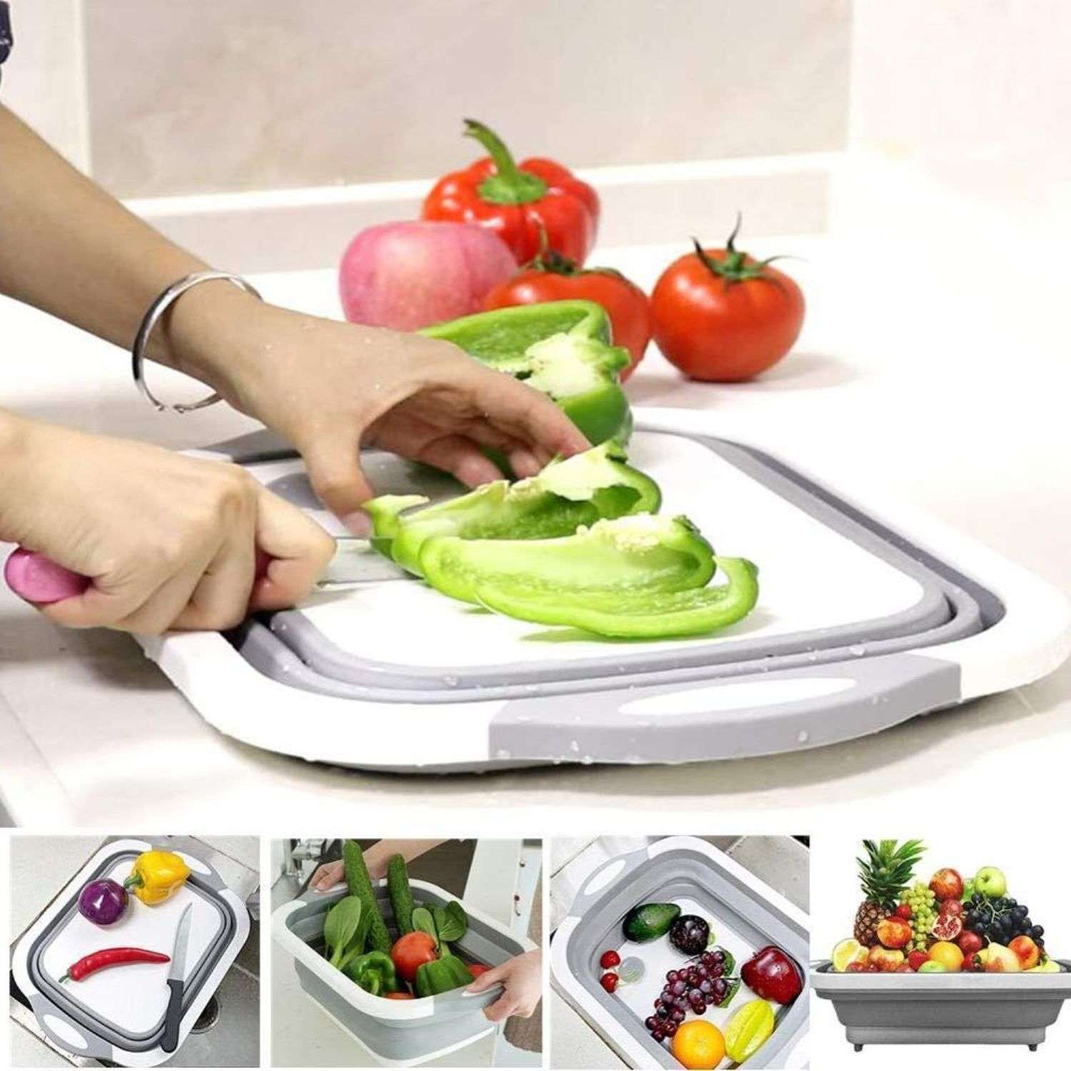 1pc Kitchen Multifunctional Small Draining Cutting Board Mini Portable Chopping  Board For Fruits Vegetables, Household Plastic Cutting Board