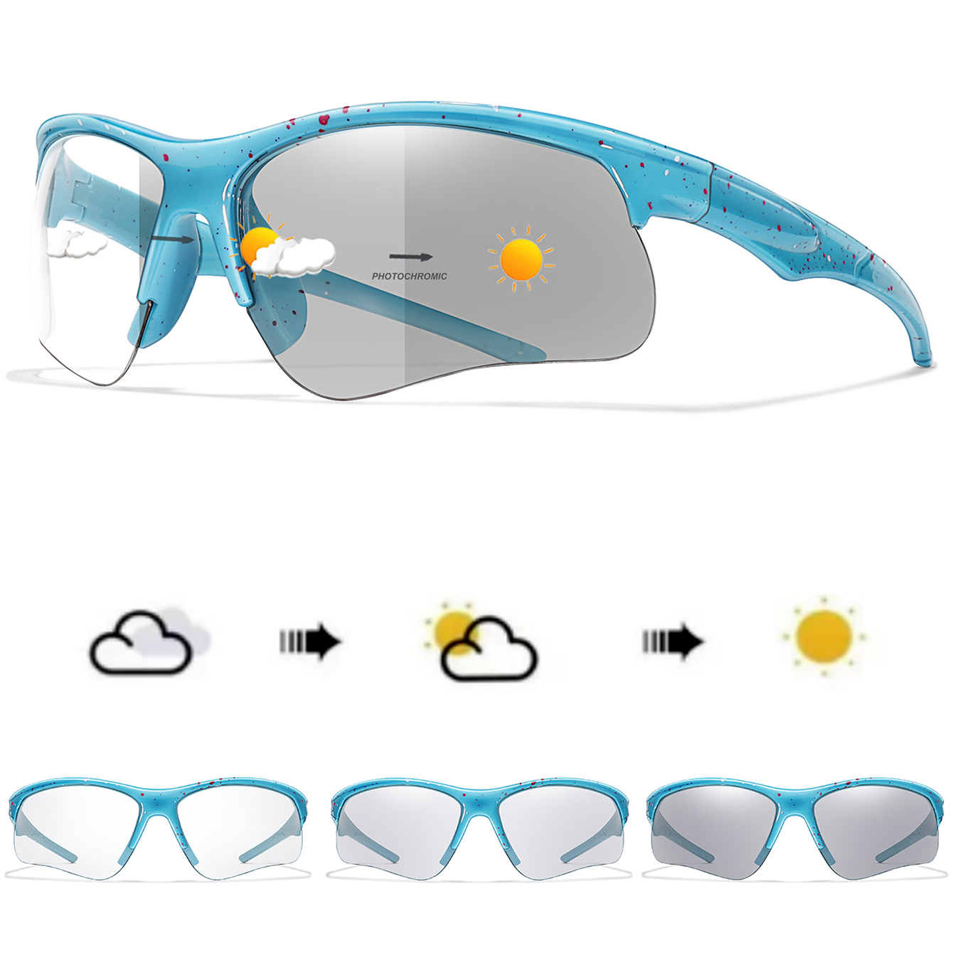 Net Running Goggles Photochromic Outdoor Sports Sunglasses Men Women MTB Bike Running ...