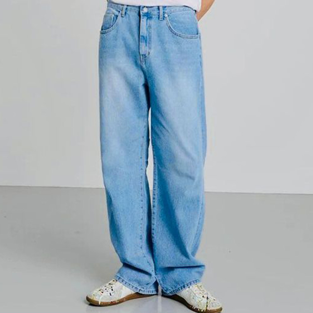 Black And Wash Ice Color Light Blue  Loose Fit Jeans Fashion Pant for Men | Multicolor | Baggy Pants Men