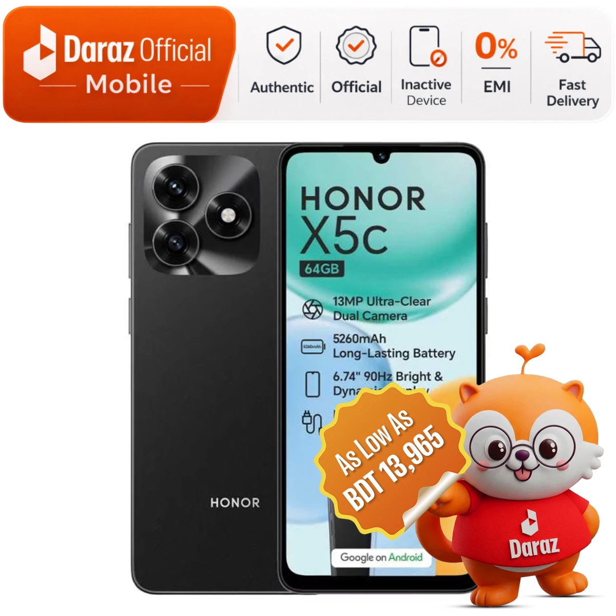 HONOR X5c 4GB/64GB | 6.74" 90Hz | Official